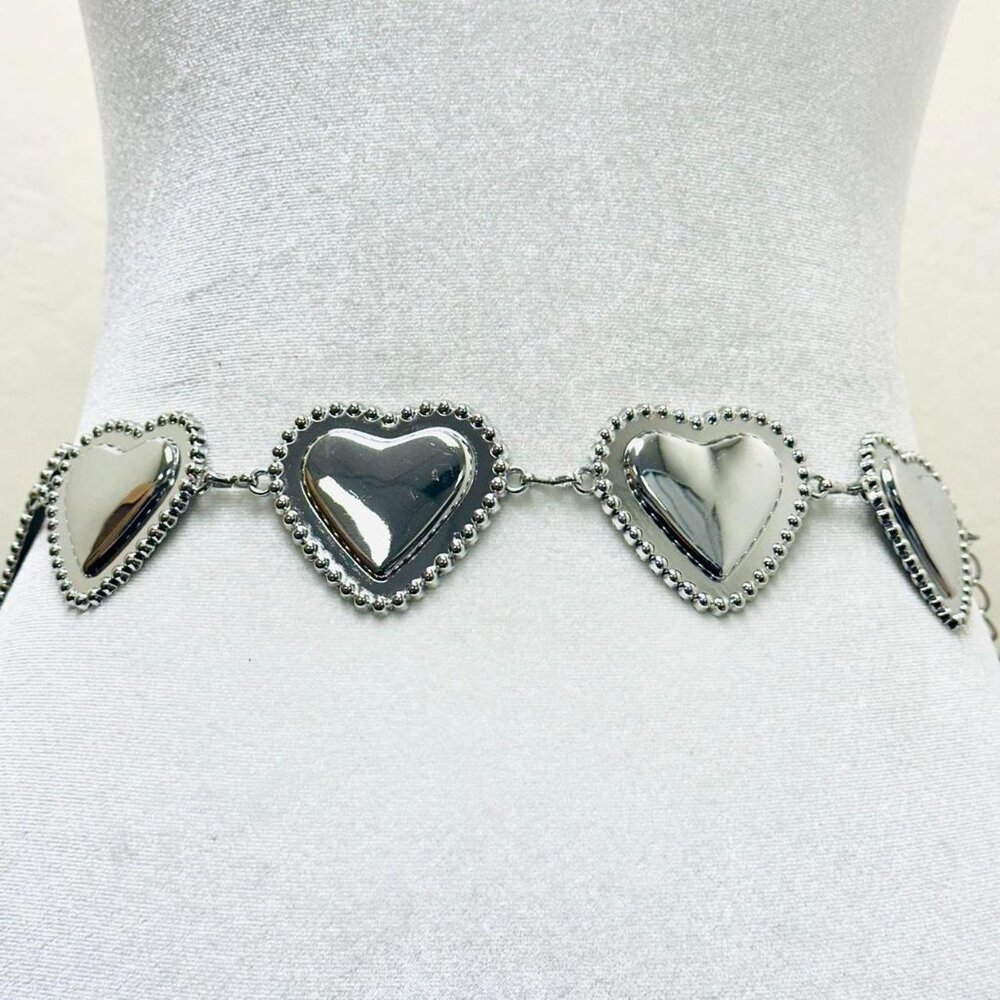 Silver heart waist chain belt - Picture 3 of 3